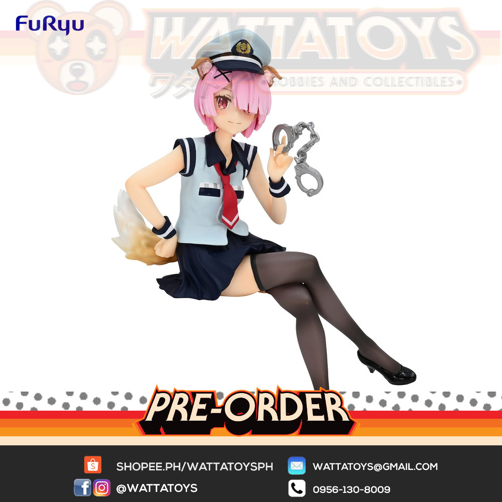 PRE ORDER- FURYU - Re:ZERO -Starting Life in Another World- Noodle Stopper Figure -Ram Police Officer Cap with Dog Ears-