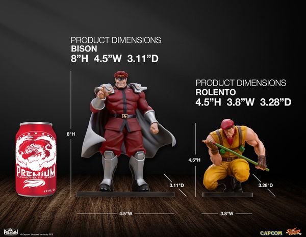 PRE ORDER - Premium Collectibles Studio - Street Fighter Street Jam - M. Bison and Rolento 1:10 - Street Jam Statue Set