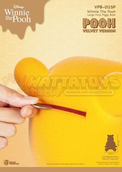 PREORDER - BEAST KINGDOM - DISNEY - Winnie The Pooh - Large Vinyl Piggy Bank : Pooh Velvet version