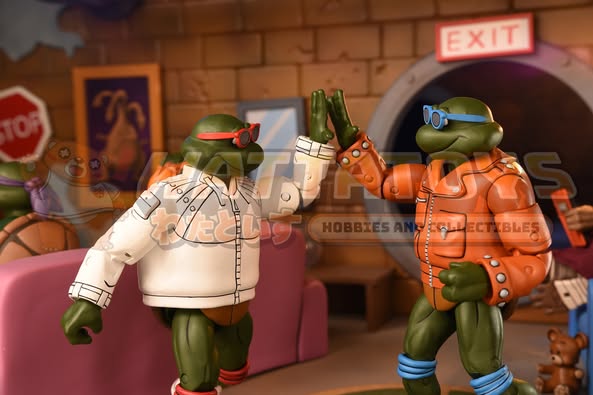 PRE-ORDER - NECA - TMNT (Cartoon) 7in Punk Leo and Punk Raph 2 Pack