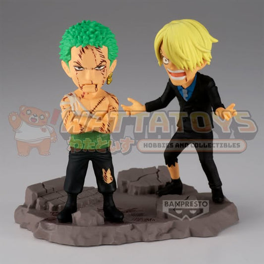 PRE-ORDER - Banpresto - ONE PIECE WORLD COLLECTABLE FIGURE LOG STORIES-RORONOA ZORO & SANJI-"...NOTHING...AT ALL!!!!"