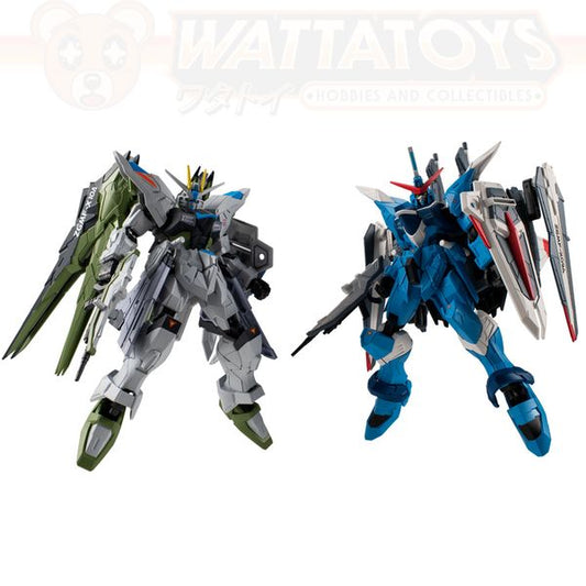 PRE ORDER - PBANDAI -GUNDAM - MOBILE SUIT GUNDAM G-FRAME FA FREEDOM GUNDAM (REAL TYPE COLOUR) & JUSTICE GUNDAM (REAL TYPE COLOUR)