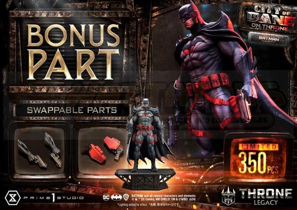 PREORDER -  Prime 1 Studios - Throne Legacy Batman (Comics) - 1/4 scale City of Bane Flashpoint Batman (Concept design by Carlos D'Anda) Bonus Version