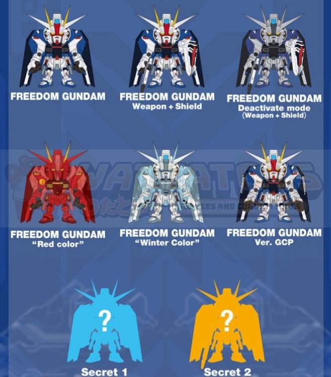 PREORDER - BANDAI NAMCO - MOBILE SUIT GUNDAM - QMSV MINI FREEDOM GUNDAM (box of 8)