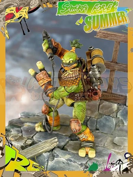 PREORDER - RAGE TOYS - TMNT - Michelangelo Samurai Force 3 Waves CrossBow Master Summer + Rave W3CK05