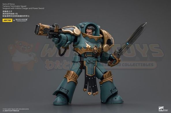 PREORDER - JOYTOY - 1/18 Scale - Sons Of Horus Tartaros Terminator Squad Sergeant With Volkite Charger And Power Sword