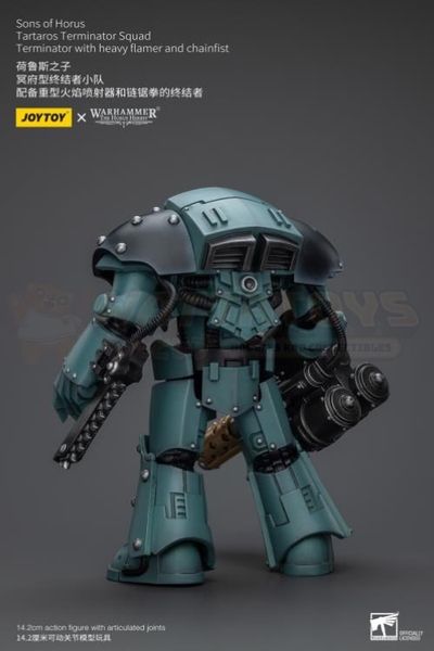 PREORDER - JOYTOY - 1/18 Scale - Sons Of Horus Tartaros Terminator Squad Terminator With Heavy Flamer And Chainfist