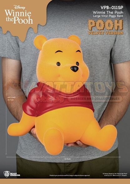 PREORDER - BEAST KINGDOM - DISNEY - Winnie The Pooh -  Large Vinyl Piggy Bank : Pooh Velvet version