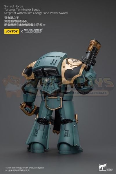 PREORDER - JOYTOY - 1/18 Scale - Sons Of Horus Tartaros Terminator Squad Sergeant With Volkite Charger And Power Sword