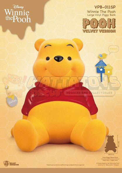 PREORDER - BEAST KINGDOM - DISNEY - Winnie The Pooh -  Large Vinyl Piggy Bank : Pooh Velvet version