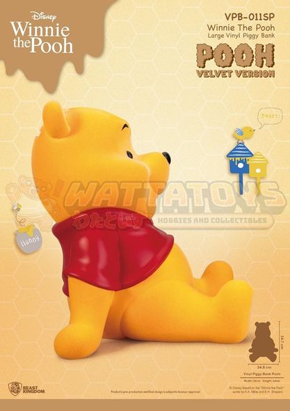 PREORDER - BEAST KINGDOM - DISNEY - Winnie The Pooh -  Large Vinyl Piggy Bank : Pooh Velvet version