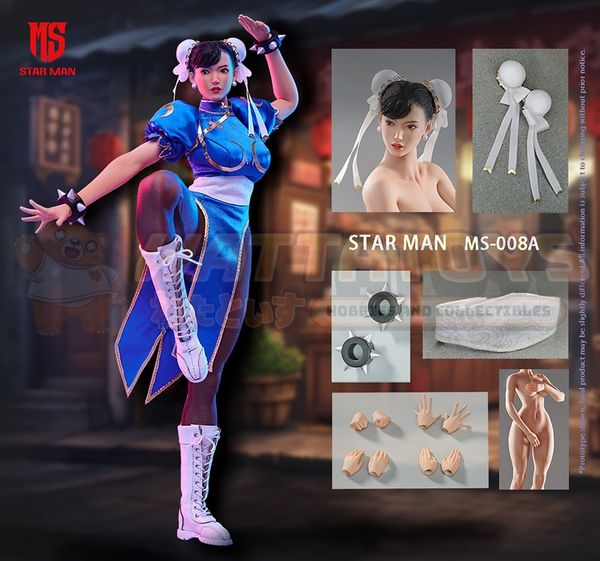 PREORDER - STAR MAN - 1/6 Scale - Female fighter Chun-li MS-008A Blue cheongsam version