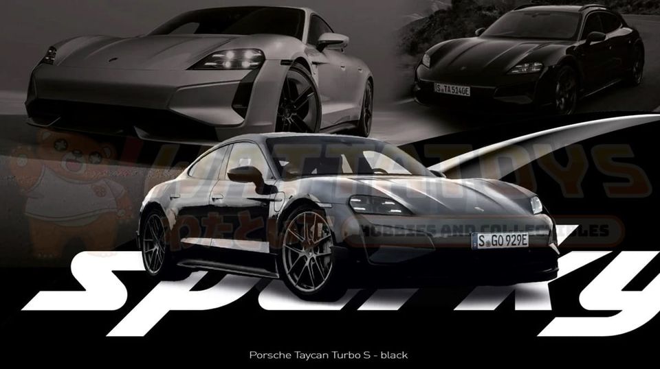 PREORDER - TINY - 1/64 Scale - Sparky Porsche Taycan Turbo S - black (Tiny Exclusive)