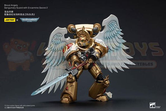 PREORDER - JOYTOY - WARHAMMER 40K - 1/18 Scale - Blood Angels Sanguinary Guard with Encarmine Sword 2