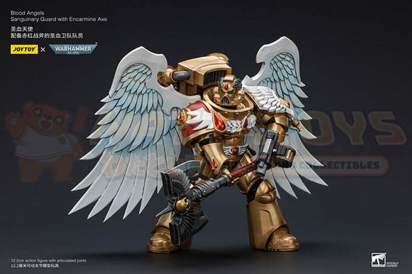 PREORDER - JOYTOY - WARHAMMER 40K - 1/18 Scale - Blood Angels Sanguinary Guard with Encarmine Axe