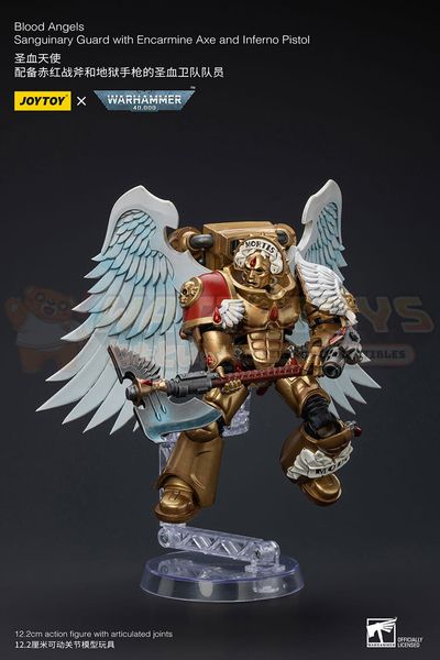 PREORDER - JOYTOY - WARHAMMER 40K - 1/18 Scale - Blood Angels Sanguinary Guard with Encarmine Axe and Inferno Pistol