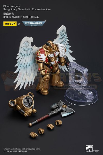 PREORDER - JOYTOY - WARHAMMER 40K - 1/18 Scale - Blood Angels Sanguinary Guard with Encarmine Axe