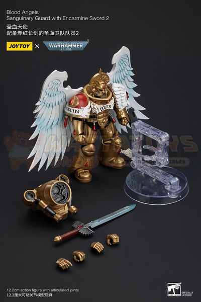 PREORDER - JOYTOY - WARHAMMER 40K - 1/18 Scale - Blood Angels Sanguinary Guard with Encarmine Sword 2