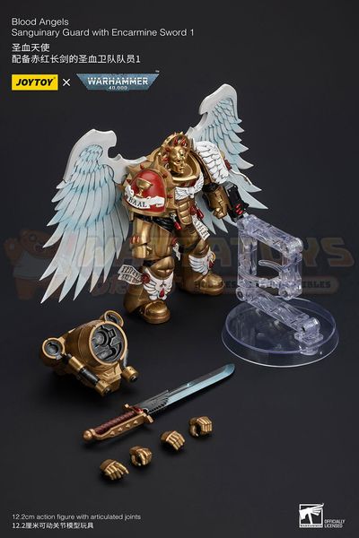 PREORDER - JOYTOY - WARHAMMER 40K - 1/18 Scale - Blood Angels Sanguinary Guard with Encarmine Sword 1