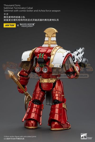 PREORDER - JOYTOY - WARHAMMER 40K - 1/18 Scale - Thousand Sons Sekhmet Terminator Cabal Sekhmet With Combi-Bolter And Achea Force Weapon