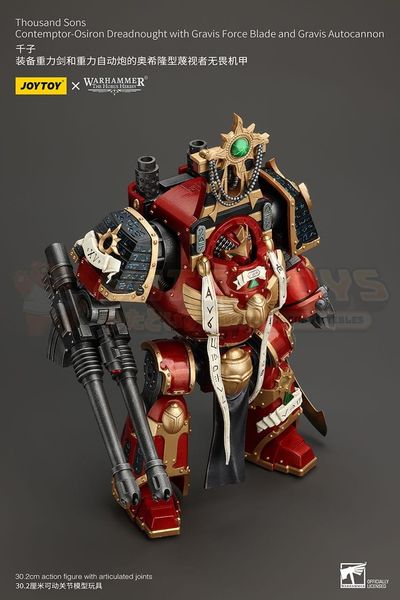 PREORDER - JOYTOY - WARHAMMER 40K - 1/18 Scale - Thousand Sons Contemptor-Osiron Dreadnought With Gravis Force Blade And Gravis Autocannon