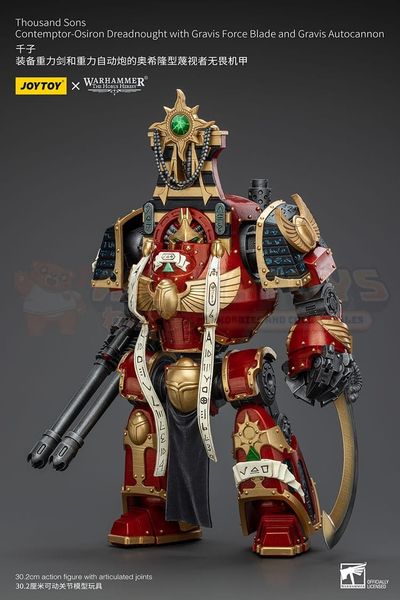 PREORDER - JOYTOY - WARHAMMER 40K - 1/18 Scale - Thousand Sons Contemptor-Osiron Dreadnought With Gravis Force Blade And Gravis Autocannon