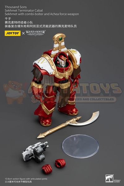 PREORDER - JOYTOY - WARHAMMER 40K - 1/18 Scale - Thousand Sons Sekhmet Terminator Cabal Sekhmet With Combi-Bolter And Achea Force Weapon