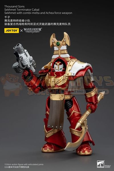 PREORDER - JOYTOY - WARHAMMER 40K - 1/18 Scale - Thousand Sons Sekhmet Terminator Cabal Sekhmet With Combi-Melta And Achea Force Weapon