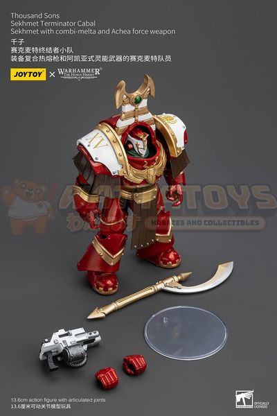 PREORDER - JOYTOY - WARHAMMER 40K - 1/18 Scale - Thousand Sons Sekhmet Terminator Cabal Sekhmet With Combi-Melta And Achea Force Weapon