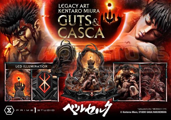 PREORDER - PRIME 1 STUDIOS - BERSERK - 1/4 Scale - Legacy Art "Kentaro Miura" Berserk Guts & Casca