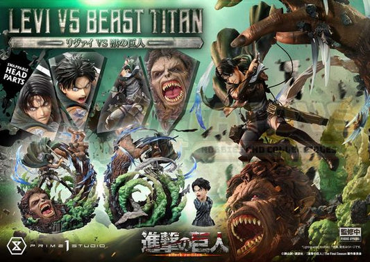 PREORDER - Prime 1 Studios - Attack On Titan - Ultimate Premium Masterline TV animation Levi versus Beast Titan