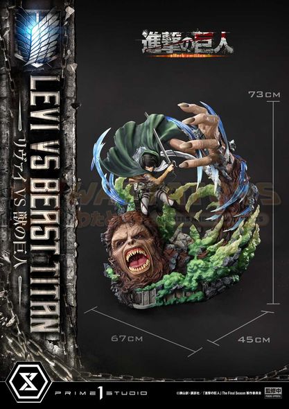 PREORDER - Prime 1 Studios - Attack On Titan - Ultimate Premium Masterline TV animation Levi versus Beast Titan