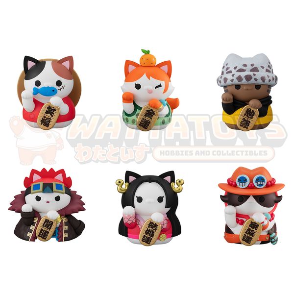 PRE-ORDER - Megahouse - One Piece - BOX OF 6: MEGA CAT PROJECT Nyan Piece Nyan!! Beckoning cat LUCKY CAT PIRATES