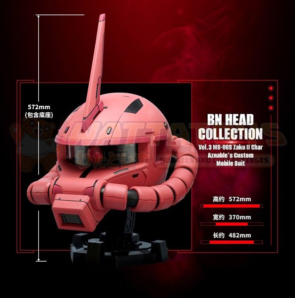 PRE-ORDER - Bandai Namco - Mobile Suit Gundam - BN Head Collection Vol. 3 MS-06S Char's Zaku II (with light function)