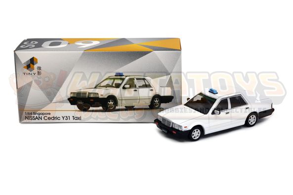 PRE-ORDER - Tiny - Tiny City SG09 Die-cast Model Car - Nissan Cedric Y31 Taxi (White)