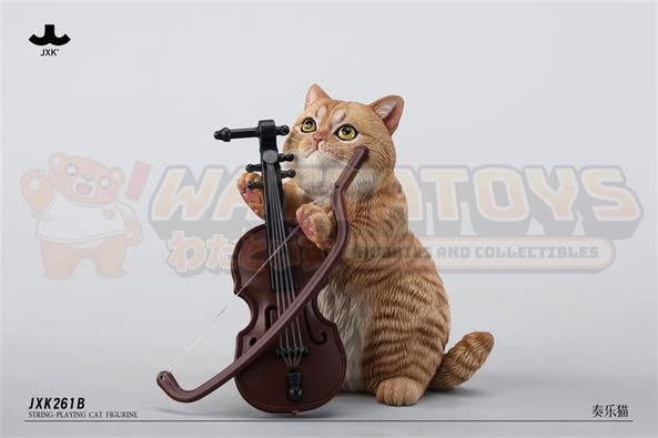 PRE-ORDER - JXK - String-Playing Cat Figurine