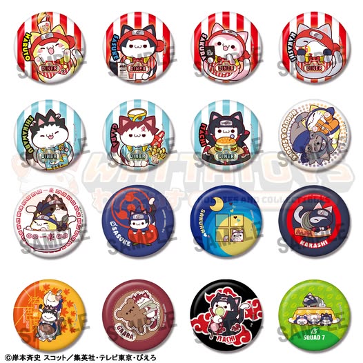 PRE-ORDER - Megahouse - NARUTO - BOX OF 16: MEGA CAT PROJECT Nyaruto! Metal Badge Collection