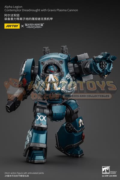 PRE-ORDER - JoyToy - Warhammer The Horus Heresy - Alpha Legion Contemptor Dreadnought with Gravis Plasma Cannon