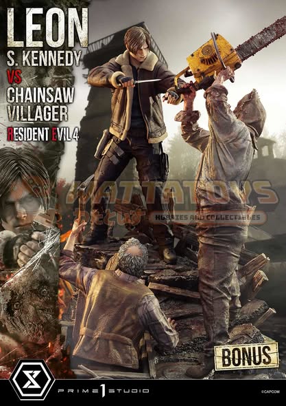 PRE-ORDER - PRIME1 STUDIOS - Resident Evil 4 - Ultimate Premium Masterline Resident Evil 4 Leon S. Kennedy versus Chainsaw Villager Bonus Version