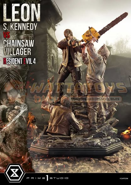 PRE-ORDER - PRIME1 STUDIOS - Resident Evil 4 - Ultimate Premium Masterline Resident Evil 4 Leon S. Kennedy versus Chainsaw Villager