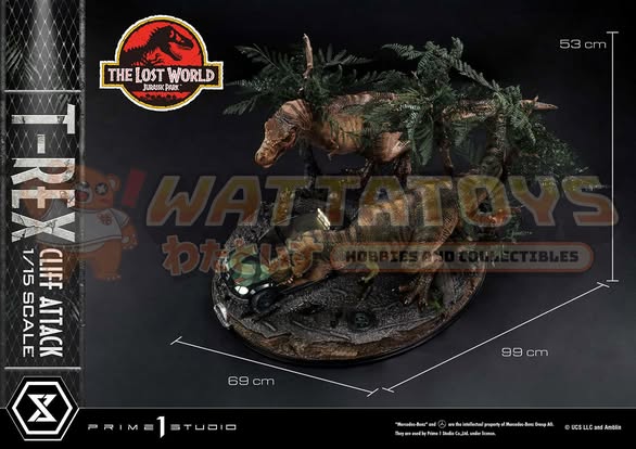 PRE-ORDER - PRIME1 STUDIOS - Legacy Museum Collection The Lost World: Jurassic Park (Film) T-Rex Cliff Attack 1/15 scale