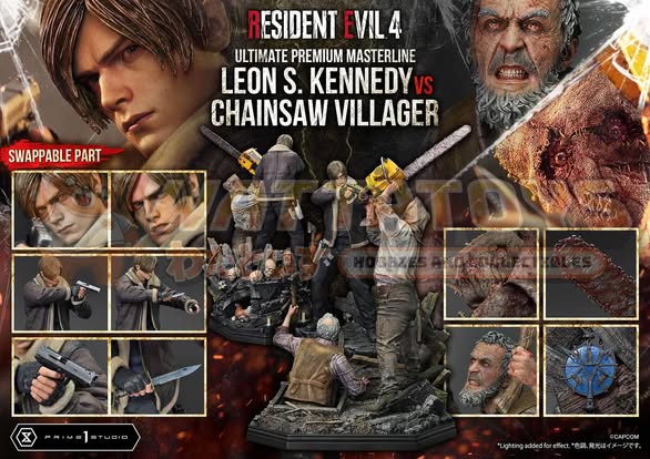 PRE-ORDER - PRIME1 STUDIOS - Resident Evil 4 - Ultimate Premium Masterline Resident Evil 4 Leon S. Kennedy versus Chainsaw Villager