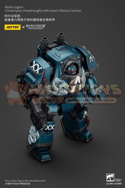 PRE-ORDER - JoyToy - Warhammer The Horus Heresy - Alpha Legion Contemptor Dreadnought with Gravis Plasma Cannon