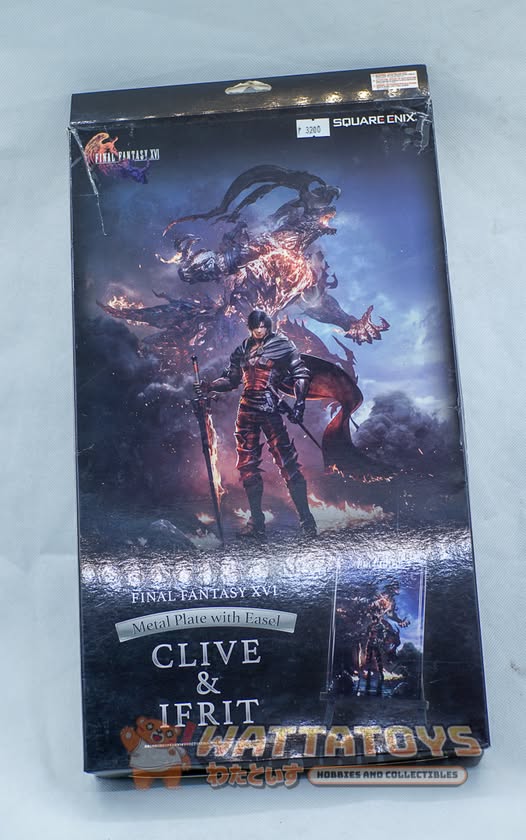 Square Enix - Metal Plate with Easel - Final Fantasy - Clive & Ifrit