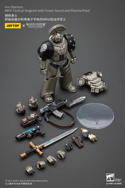 [PRE-ORDER] JoyToy - Warhammer The Horus Heresy - Iron Warriors MKVI Tactical Sergeant with Power Sword and Plasma Pistol