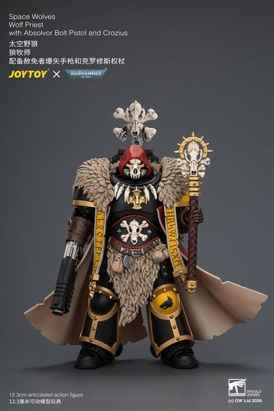 [PRE-ORDER] JoyToy Space Wolves Wolf Priest with Absolvor Bolt Pistol and Crozius