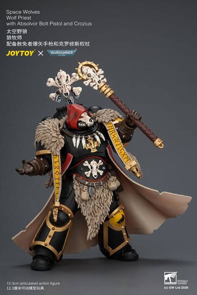 [PRE-ORDER] JoyToy Space Wolves Wolf Priest with Absolvor Bolt Pistol and Crozius