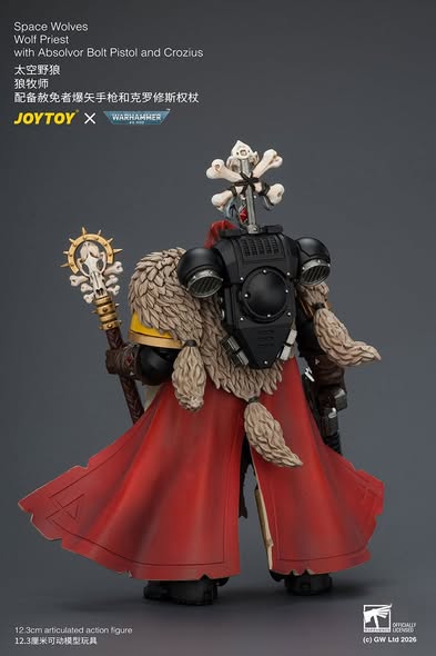 [PRE-ORDER] JoyToy Space Wolves Wolf Priest with Absolvor Bolt Pistol and Crozius