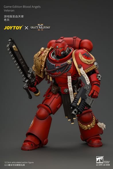 [PRE-ORDER] Joytoy Game Edition Blood Angels Veteran with Bolt Rifle, Chainsword and Bolt Pistol and Plasma Pistol