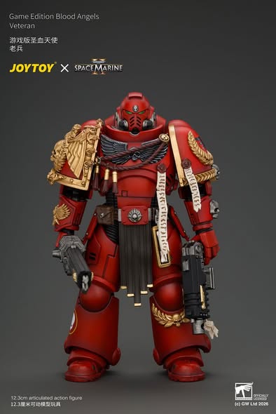 [PRE-ORDER] Joytoy Game Edition Blood Angels Veteran with Bolt Rifle, Chainsword and Bolt Pistol and Plasma Pistol